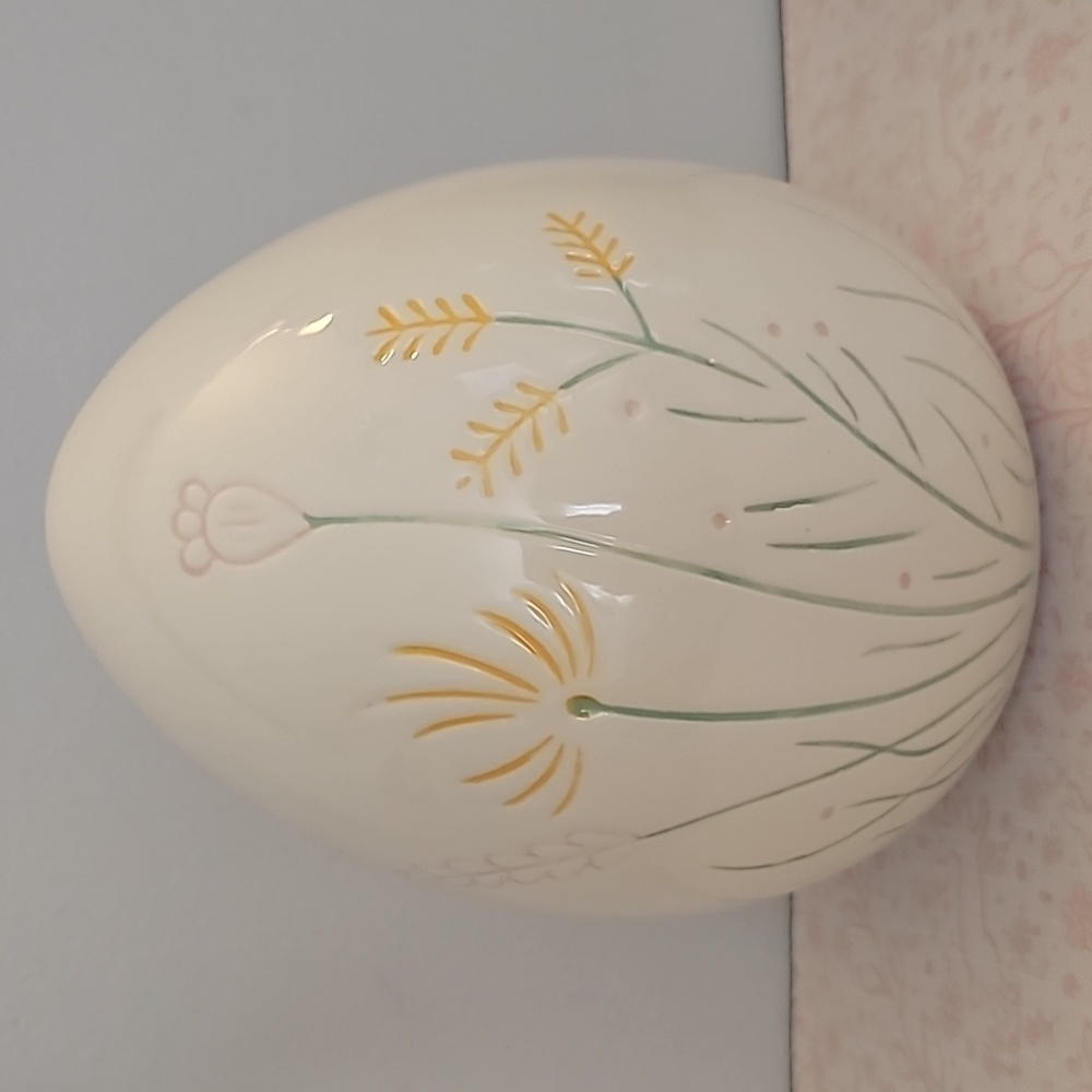 🐰HOLIDAY HOME Ceramic Spring Floral Easter Egg 8"